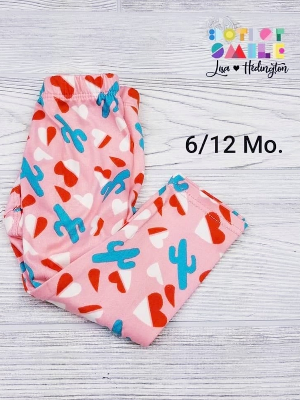 NWT DotDotSmile Pink Cactus & Heart Leggings - 6/12 Months